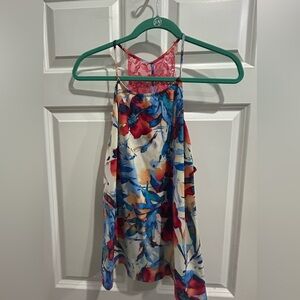 VENUS Multicolor Sleeveless Top with Red Lace